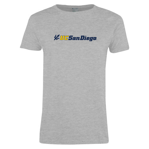  Womens Grey Short Sleeve Tee - UC San Diego Primary Mark