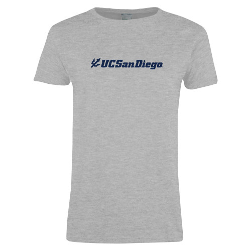  Womens Grey Short Sleeve Tee - UC San Diego Primary Mark