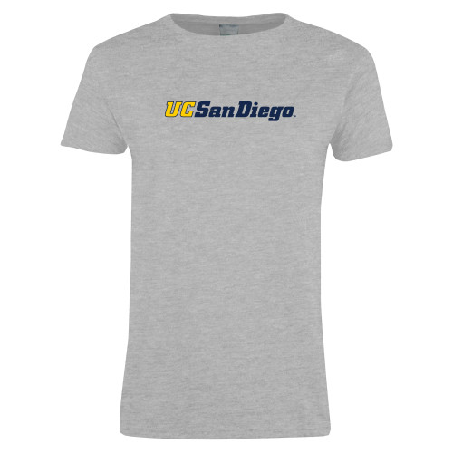  Womens Grey Short Sleeve Tee - UC San Diego Wordmark