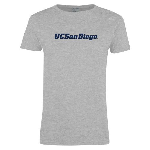  Womens Grey Short Sleeve Tee - UC San Diego Wordmark