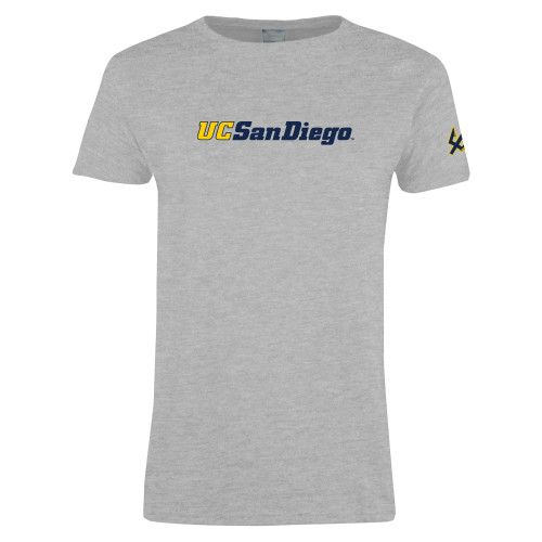  Womens Grey Short Sleeve Tee - UC San Diego Wordmark