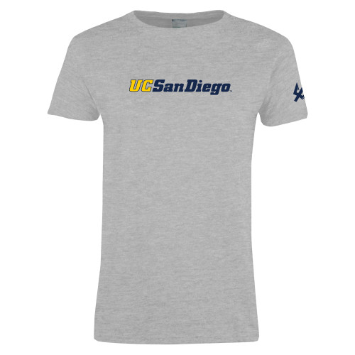  Womens Grey Short Sleeve Tee - UC San Diego Wordmark