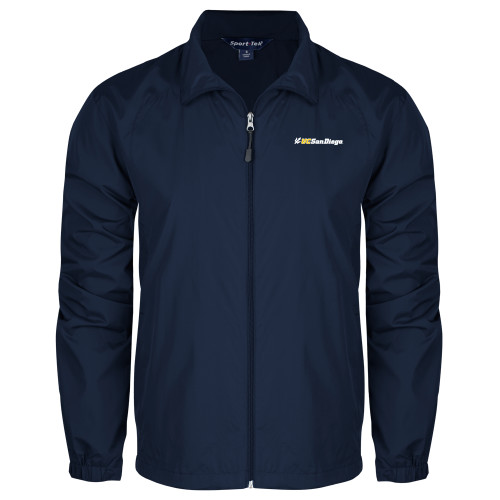  Navy Full Zip Wind Jacket - UC San Diego Primary Mark