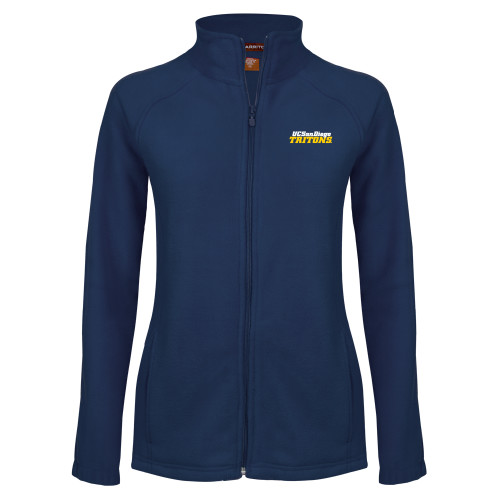  Womens Navy Fleece Full Zip Jacket - UC San Diego Tritons Mark