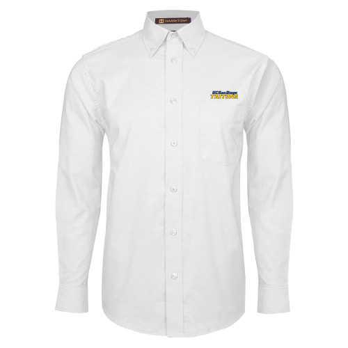  White Oxford Long Sleeve Shirt - UC San Diego Tritons Mark