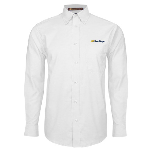  White Oxford Long Sleeve Shirt - UC San Diego Wordmark