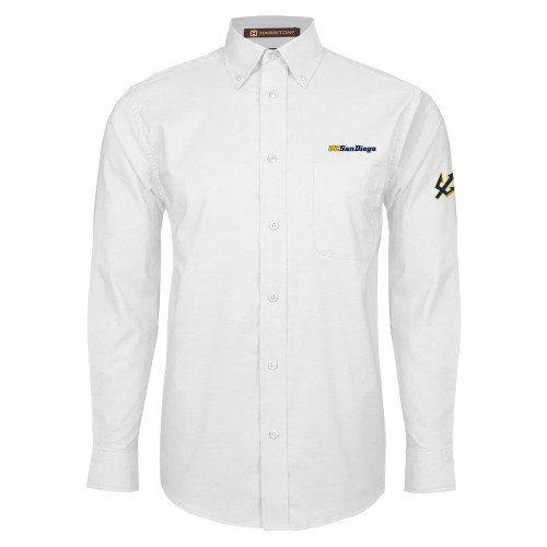  White Oxford Long Sleeve Shirt - UC San Diego Wordmark