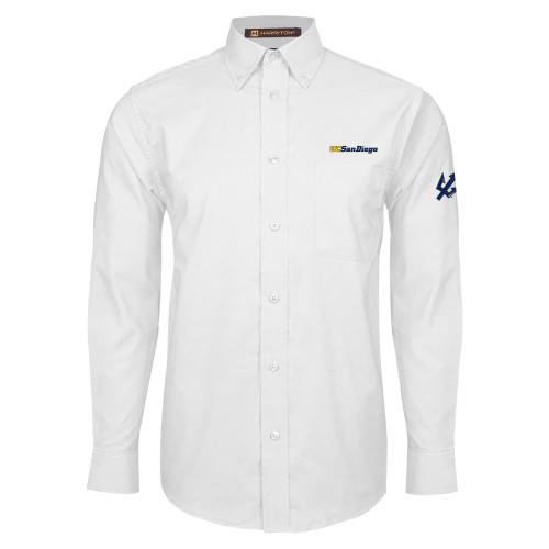  White Oxford Long Sleeve Shirt - UC San Diego Wordmark