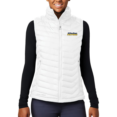  Columbia Womens White Powder Lite Vest - UC San Diego Tritons Mark