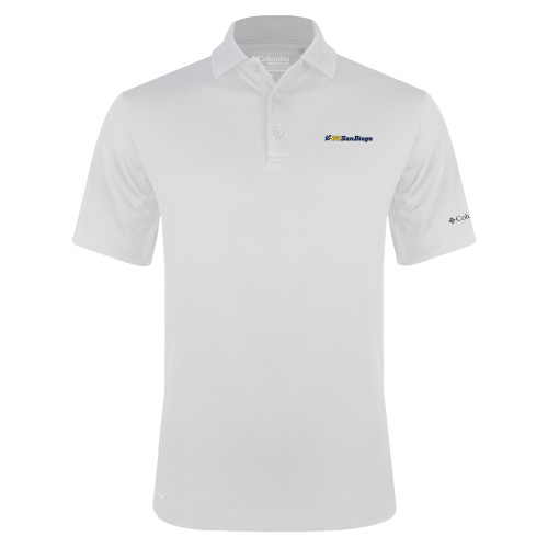  Columbia White Omni Wick Drive Polo - UC San Diego Primary Mark