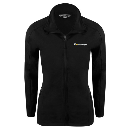  Womens Black Softshell Jacket - UC San Diego Primary Mark
