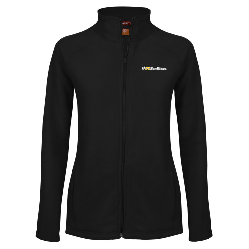  Womens Black Fleece Full Zip Jacket - UC San Diego Primary Mark