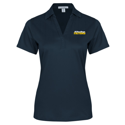  Womens Navy Performance Fine Jacquard Polo - UC San Diego Tritons Mark