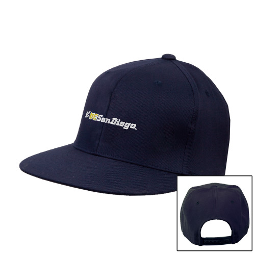  Navy Flat Bill Snapback Hat - UC San Diego Primary Mark