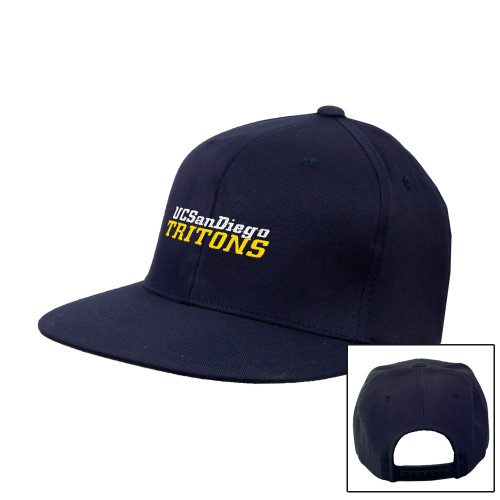  Navy Flat Bill Snapback Hat - UC San Diego Tritons Mark