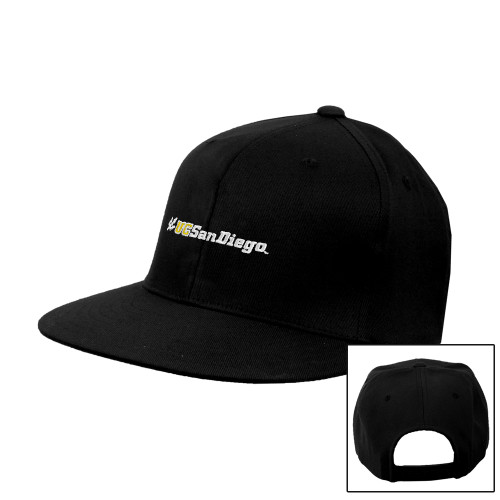 Black Flat Bill Snapback Hat - UC San Diego Primary Mark