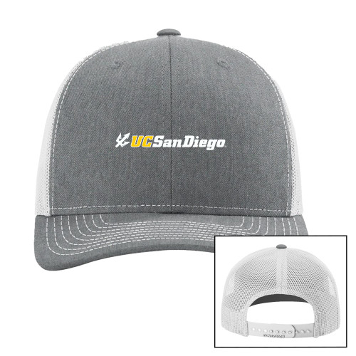  Richardson Heather Grey/Light Grey Trucker Hat - UC San Diego Primary Mark