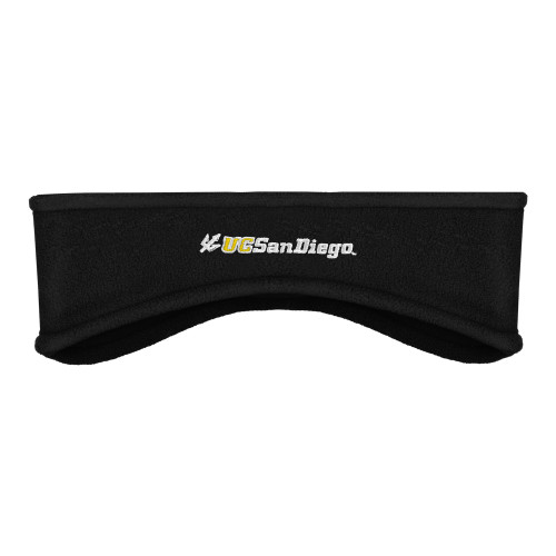  Black Stretch Fleece Headband - UC San Diego Primary Mark
