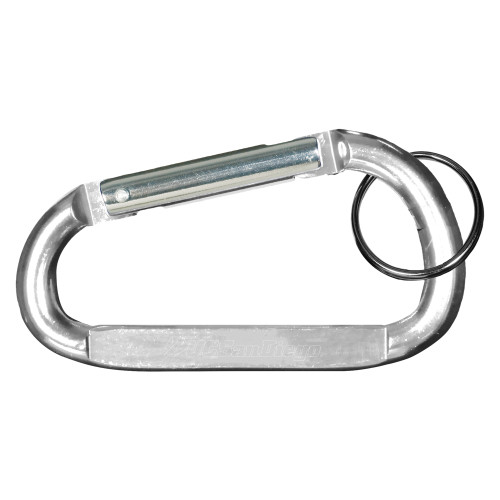  Silver Carabiner with Split Ring - UC San Diego Primary Mark Engraved
