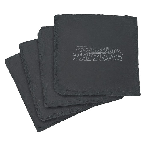  Slate Coaster Set - UC San Diego Tritons Mark Engraved