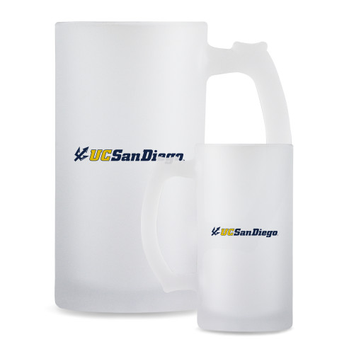  Full Color Decorative Frosted Glass Mug 16oz - UC San Diego Primary Mark