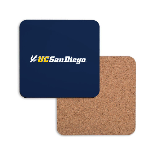  Hardboard Coaster w/Cork Backing - UC San Diego Primary Mark