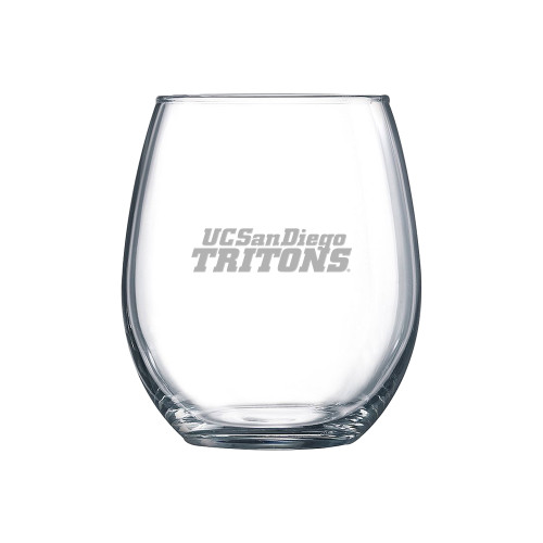  Libbey Stemless Glass 17oz - UC San Diego Tritons Mark Engraved