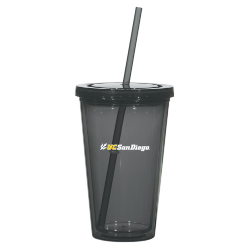  Madison Double Wall Charcoal Tumbler w/Straw 16oz - UC San Diego Primary Mark