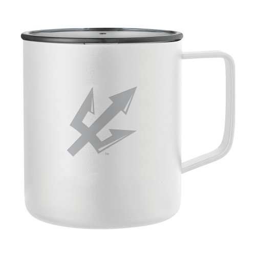  Rover Camp Vacuum Insulated White Mug 14oz - Trident Head Engraved