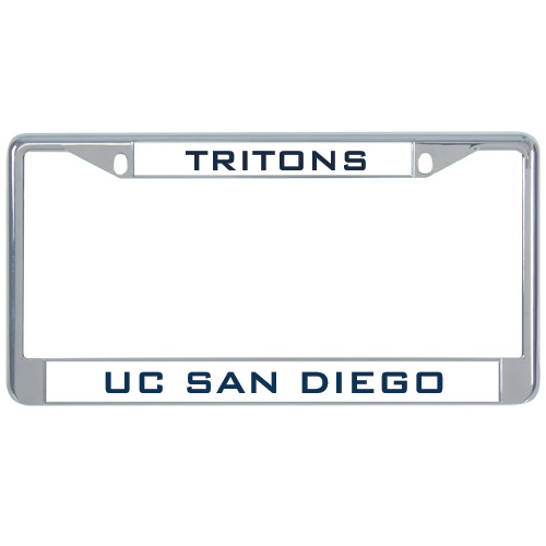  Metal License Plate Frame in Chrome - UCSD