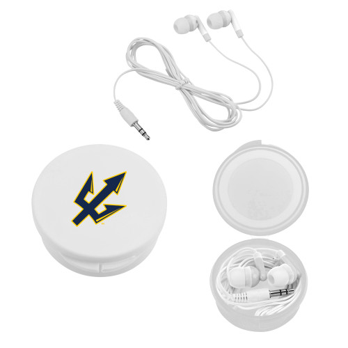  Ear Buds in White Case - Trident Head