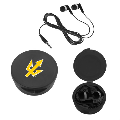  Ear Buds in Black Case - Trident Head