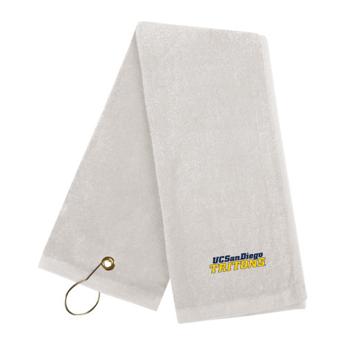  White Golf Towel - UC San Diego Tritons Mark