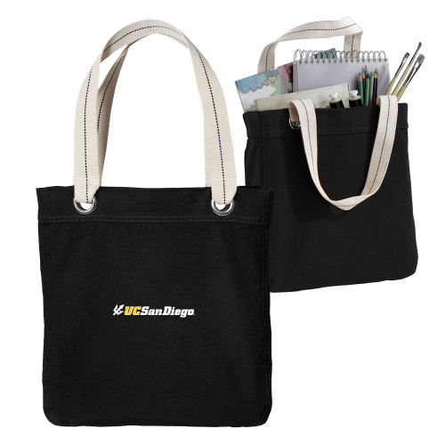  Allie Black Canvas Tote - UC San Diego Primary Mark