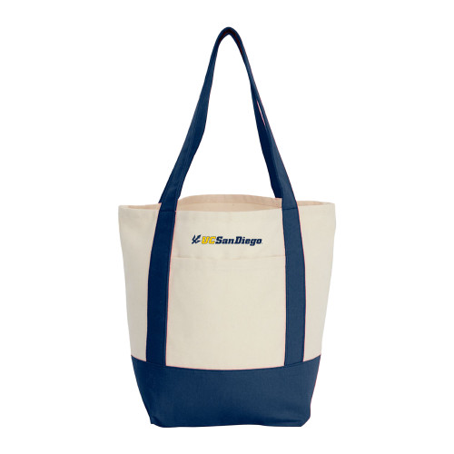  Mini Navy Recycled 8oz Cotton Canvas Tote - UC San Diego Primary Mark