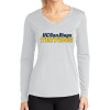 Thumbnail image for  Womens White Performance Long Sleeve V Neck Shirt
