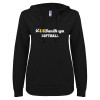 Thumbnail image for  ENZA Womens Black V Notch Raw Edge Fleece Hoodie
