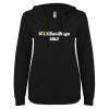 Thumbnail image for  ENZA Womens Black V Notch Raw Edge Fleece Hoodie