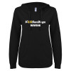 Thumbnail image for  ENZA Womens Black V Notch Raw Edge Fleece Hoodie
