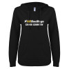 Thumbnail image for  ENZA Womens Black V Notch Raw Edge Fleece Hoodie