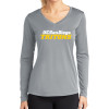 Thumbnail image for  Womens Grey Performance Long Sleeve V Neck Shirt