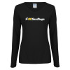 Thumbnail image for  Womens Black Long Sleeve V Neck Tee 