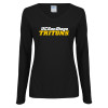 Thumbnail image for  Womens Black Long Sleeve V Neck Tee 