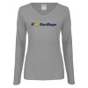 Thumbnail image for  Womens Grey Long Sleeve V Neck Tee 