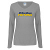 Thumbnail image for  Womens Grey Long Sleeve V Neck Tee 