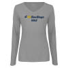 Thumbnail image for  Womens Grey Long Sleeve V Neck Tee 