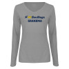 Thumbnail image for  Womens Grey Long Sleeve V Neck Tee 