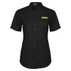 Thumbnail image for  Womens Black Twill Button Up Short Sleeve