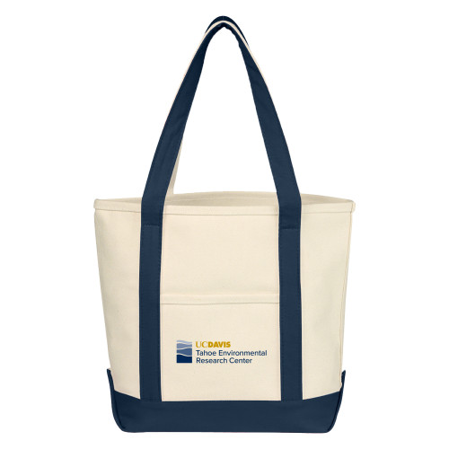 Davis Tahoe Cotton Canvas Natural/Navy Tote Bag