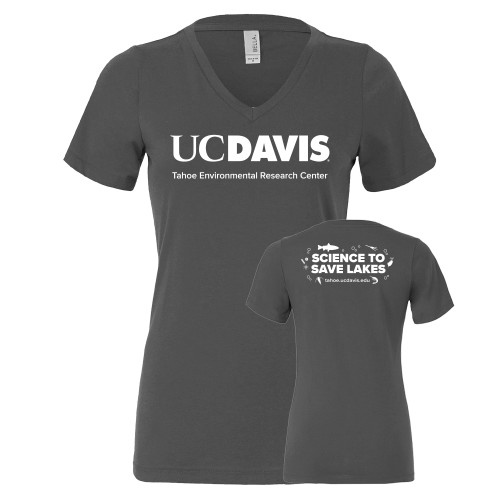  Bella + Canvas Womens Asphalt V Neck Cotton T Shirt - UD Davis Tahoe Environmental Research Center